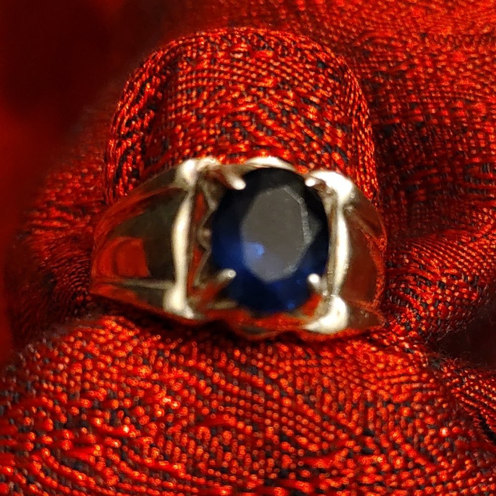 Men's Sterling Silver .925 / Sapphire Ring